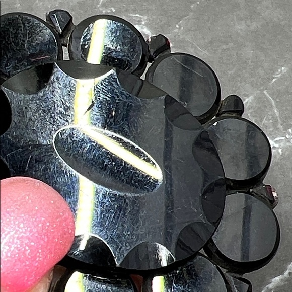 Rare Antique Victorian Black Enamel Mourning Brooch Pin - Picture 9 of 9